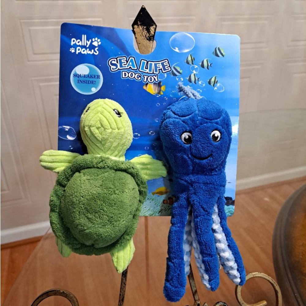 - - Brand New Turtle 6.5” and octopus 8”Dog Toy Set With Clinker And Squeaker - Picture 5 of 5